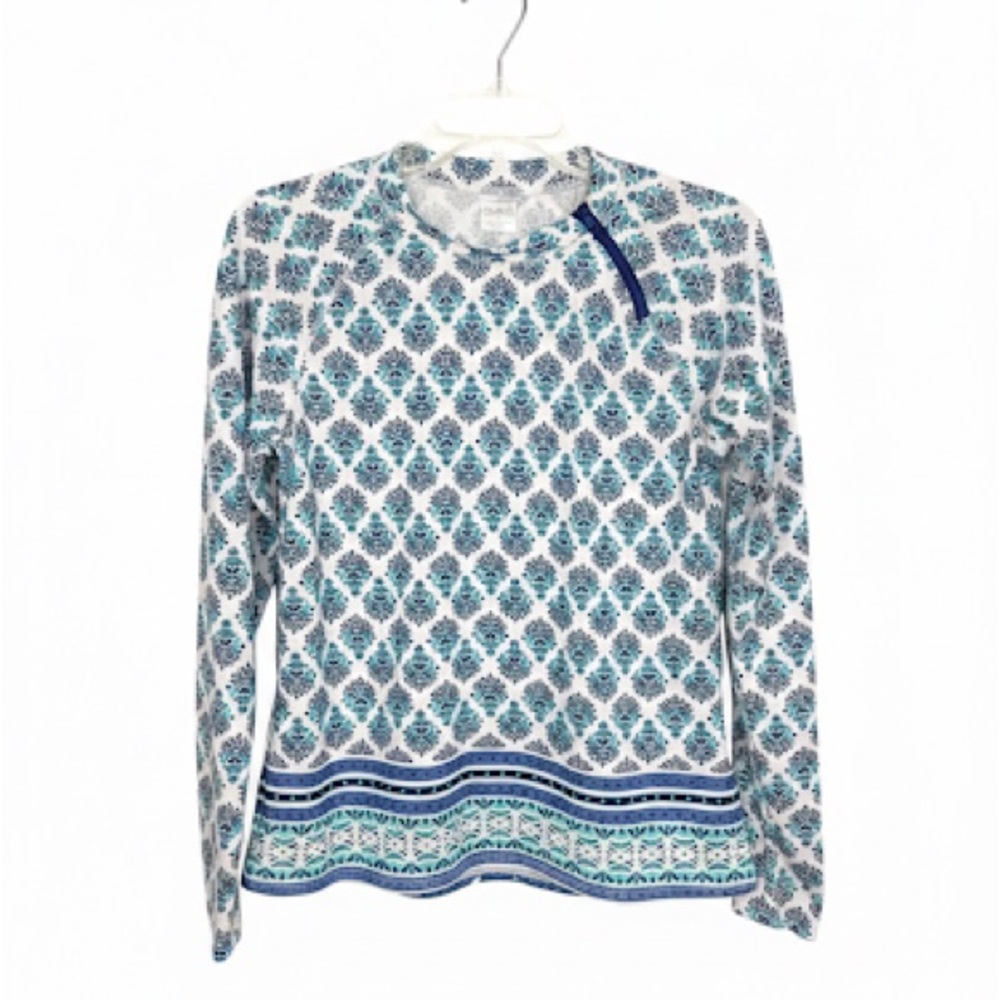Cabana Life Zip Rash Guard Navy Blue Beach Longsleeve Shirt XL